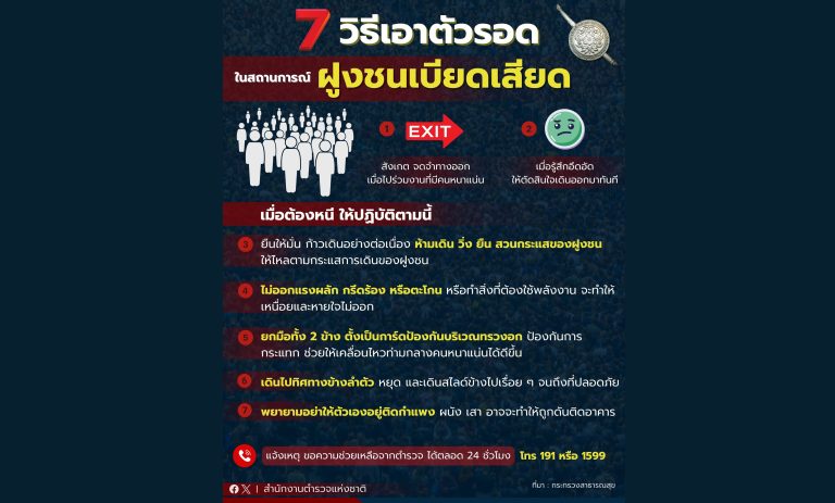 จำไว้ใช้ 7 วิธีเอาตัวรอด