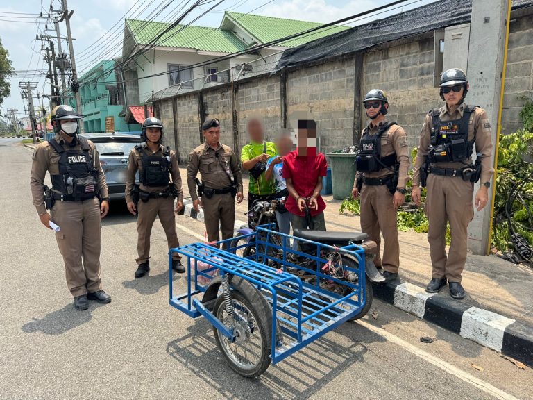 จับกุมเหตุลักทรัพย์รถจักรยานยนต์พ่วงข้าง