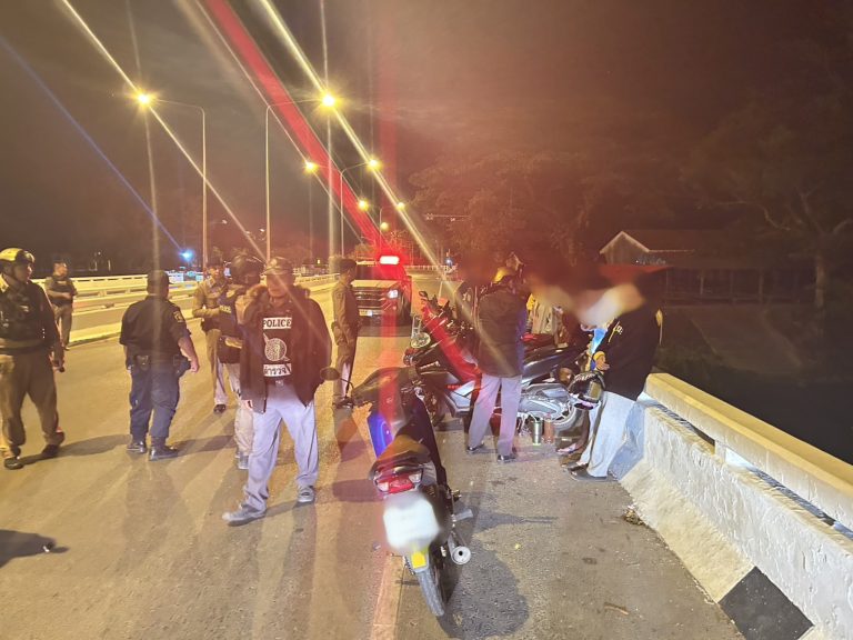 ปฏิบัติการเชิงรุก ป้องกันเหตุแข่งรถในทางและท่อไอเสียเสียงดังรบกวนบริเวณสะพานหน้าเขื่อนขุนด่านฯ