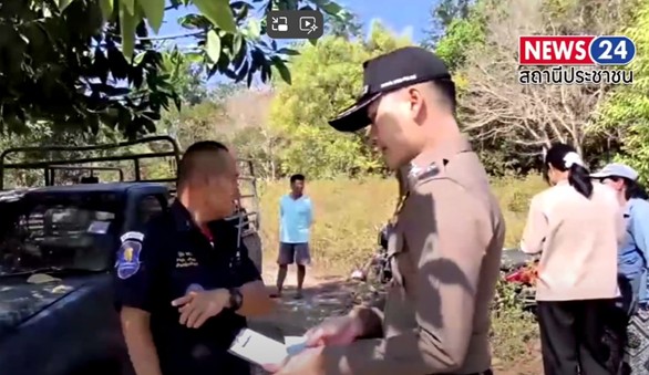 ตำรวจนครนายกลงพื้นที่ตรวจสอบเหตุลักทรัพย์บริเวณอ่างเก็บน้ำคลองโบด